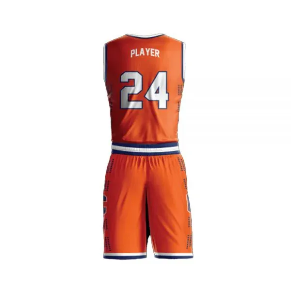 Orange number 24 basketball jersey and shorts set, custom basketball uniforms, Wears For You, Sialkot Pakistan