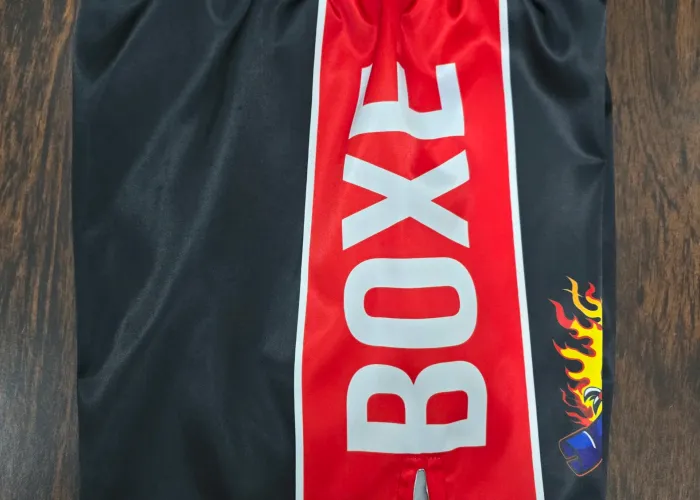 Finished custom satin boxing shorts photo 5, boxing club uniform manufacturing, Wears For You, Sialkot Pakistan