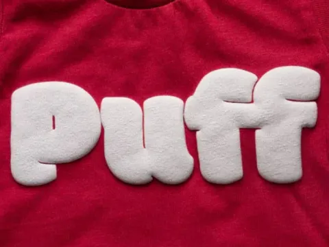 Raised 3D puff print lettering on a garment, 3D puff printing, Wears For You, Sialkot Pakistan