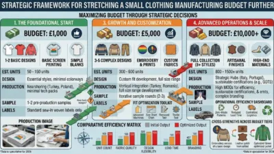 Clothing brand budget tiers showing what 1000 5000 and 10000 dollars produce
