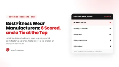 Best fitness wear manufacturers, six factories scored out of 14 on published detail, Wears For You, Sialkot Pakistan