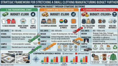 Clothing brand budget tiers showing what 1000 5000 and 10000 dollars produce