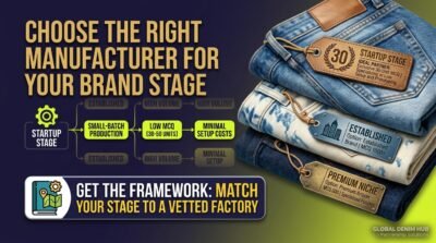 Framework for choosing the right jeans manufacturer by brand stage